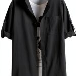 Mens Cotton T-Shirt V-Neck Graphic Tee Casual Shirts-0