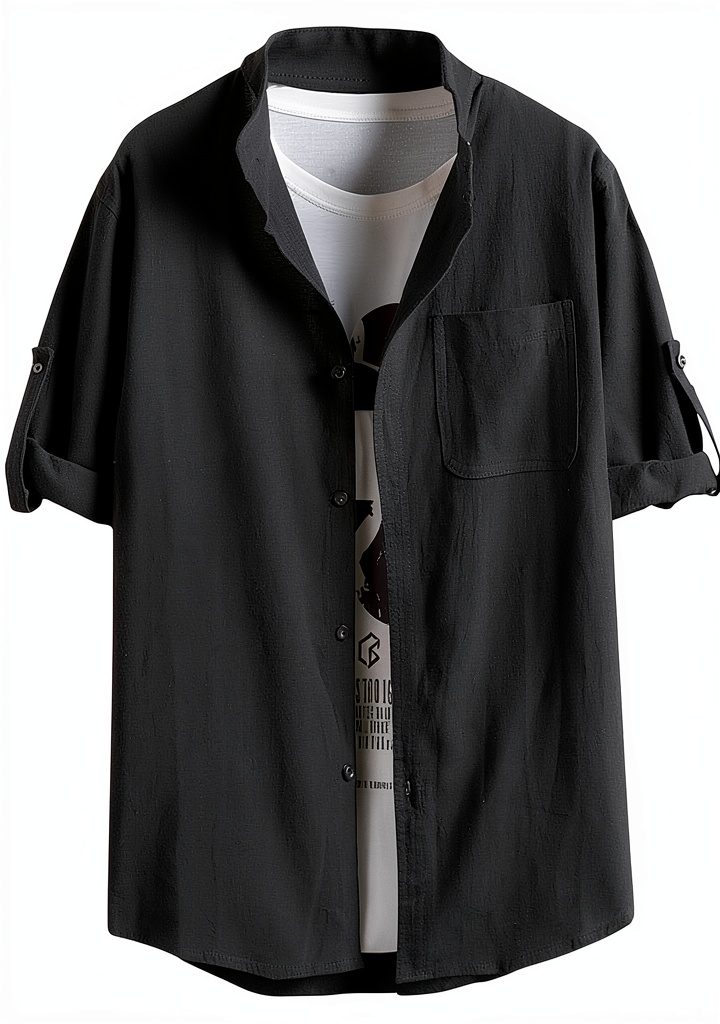 Men's cotton t-shirt in black with vintage graphic design