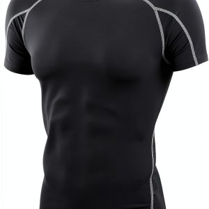 Mens Linen Shirt Slim Fit Short Sleeve Graphic Tee-0