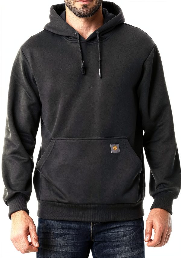 Men Fleece Hoodie Sweatshirt Soft Warm Pullover Essential-0
