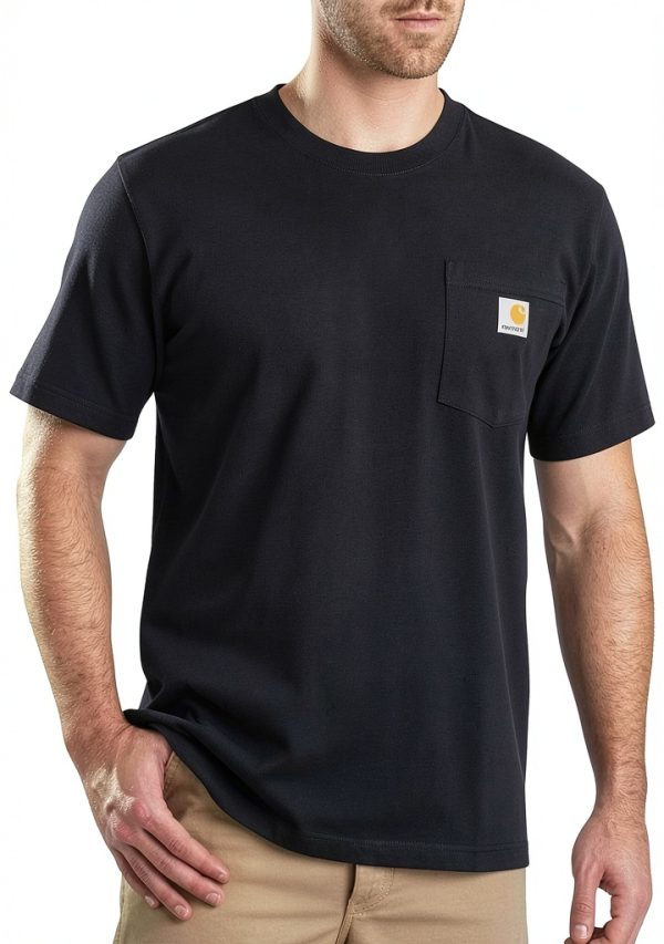Carhartt Mens Work Pocket Short Sleeve T-Shirt Rib-Knit-0