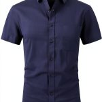 Mens Cotton T Shirts Heavyweight Button Down Long Sleeve-0