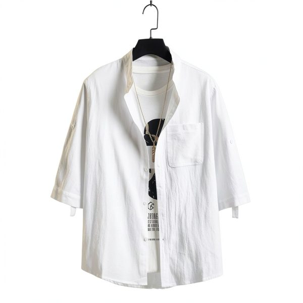 Mens Cotton T-Shirts V-Neck Graphic Tees 100 Cotton-1