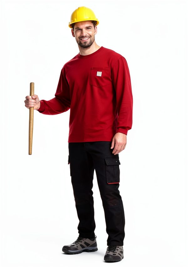 Heavyweight Work Shirt Mens Pocket Tee 240GSM Fabric-1