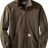 Carhartt Mens Sweatshirt Mock Neck Zipper Pocket Heather-0