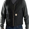 Carhartt Mens Sherpa Lined Duck Vest Driftwood Black-0