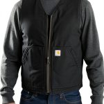 Carhartt Mens Sherpa Lined Duck Vest Driftwood Black-0