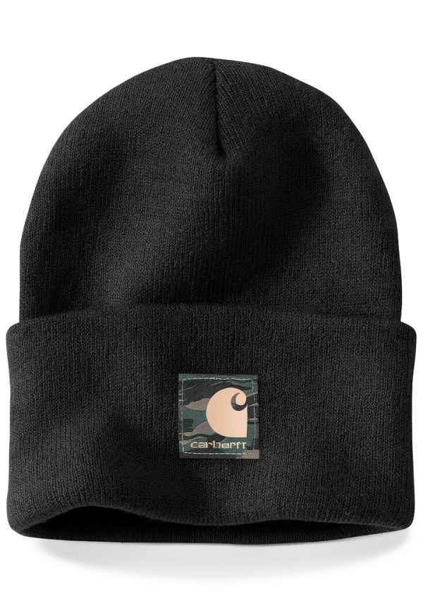 Carhartt Knit Camo Patch Beanie Mens Winter Hat-0