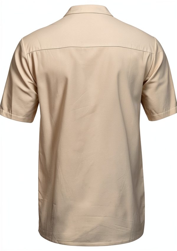 Mens T-Shirts Cotton Comfort Fit Black White Gray Khaki-3