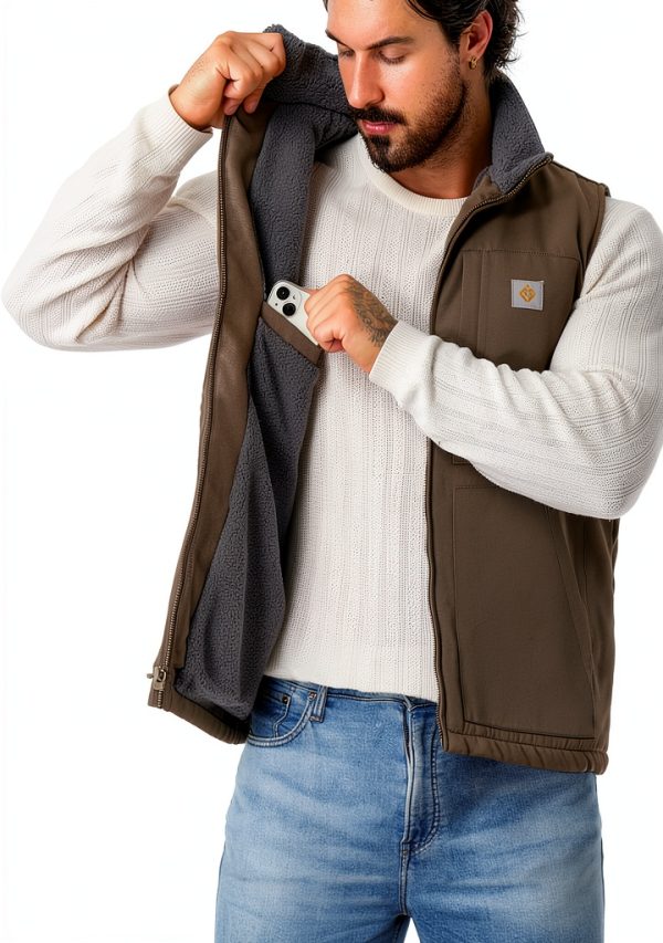 Mens Work Vest Polyester Waterproof Storage Pockets-2