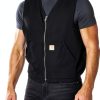 Carhartt Mens Sherpa Lined Duck Vest Driftwood Black-2