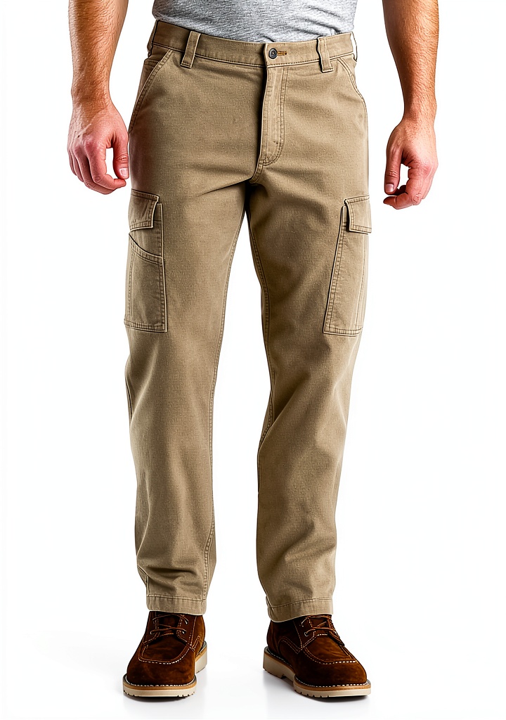 Carhartt work pants in navy color on a jobsite