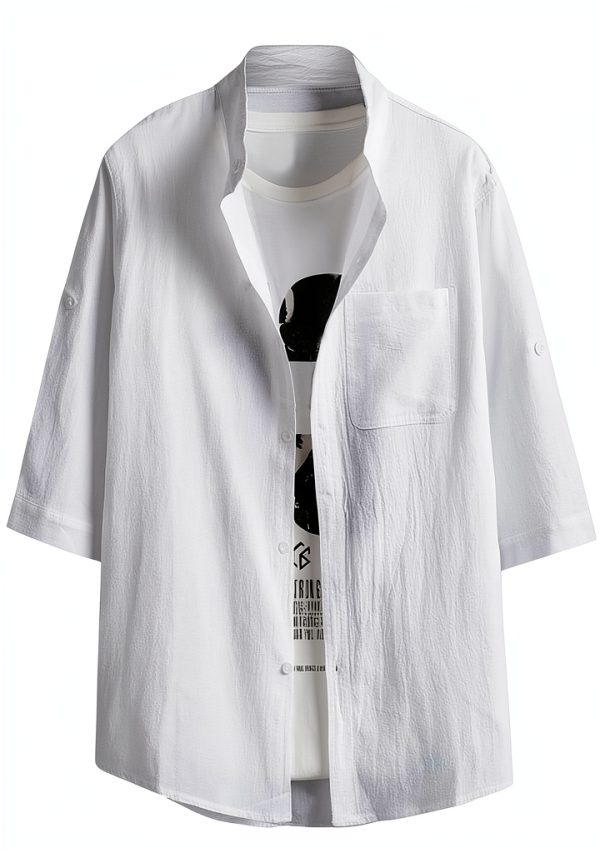 Mens Cotton T-Shirts V-Neck Graphic Tees 100 Cotton-0