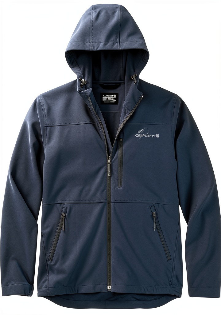 Carhartt work jacket in Green Slate color worn on a construction site