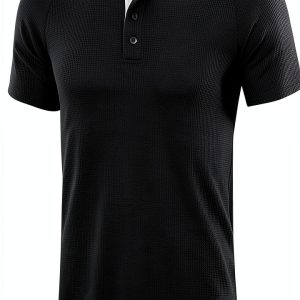 Mens Polo Shirts Cotton Slim Fit Army Green Black White-0