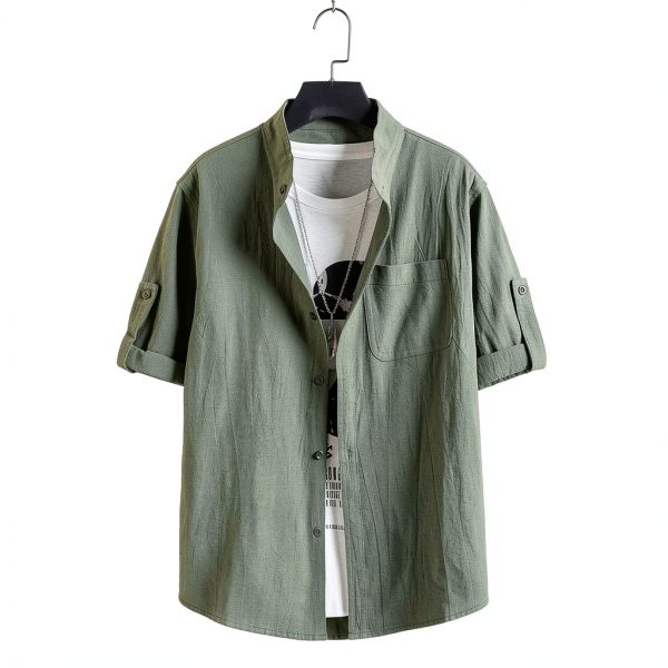 Mens Cotton Polo Shirts Slim Fit Short Sleeve Black White-1