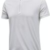 Mens Cotton Polo Shirts Slim Fit Casual Wear Black White-0