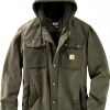Carhartt Mens Work Jacket Sherpa Lined Duck Utility-2