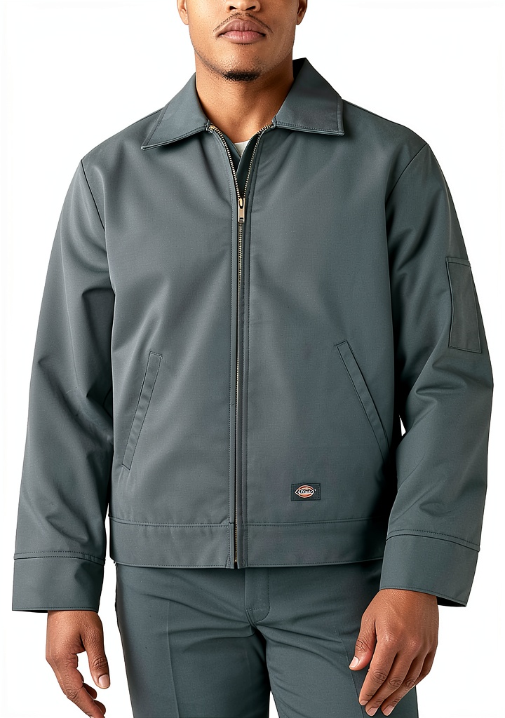 Dickies Men's Jacket in English Red color on a man outdoors