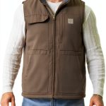 Mens Work Vest Polyester Waterproof Storage Pockets-0