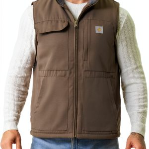 Mens Work Vest Polyester Waterproof Storage Pockets-0