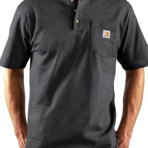 Carhartt Mens Loose Fit Henley Pocket T-Shirt Black-0