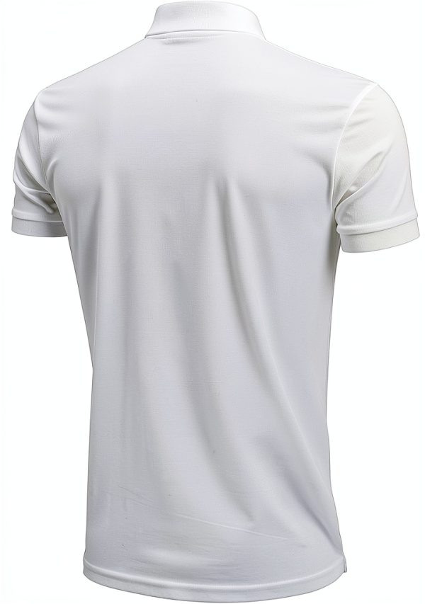 Mens Cotton Polo Shirts Slim Fit Casual Wear Black White-1